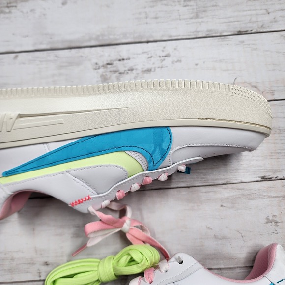 Sz 10 WMNS NIKE‎ AF1 PLT.AF.ORM White Baltic Blue DZ5197 100 - New/NoLid - Picture 4 of 9